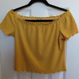 Charlotte Russe Mustard Yellow Crop Top, size XL.